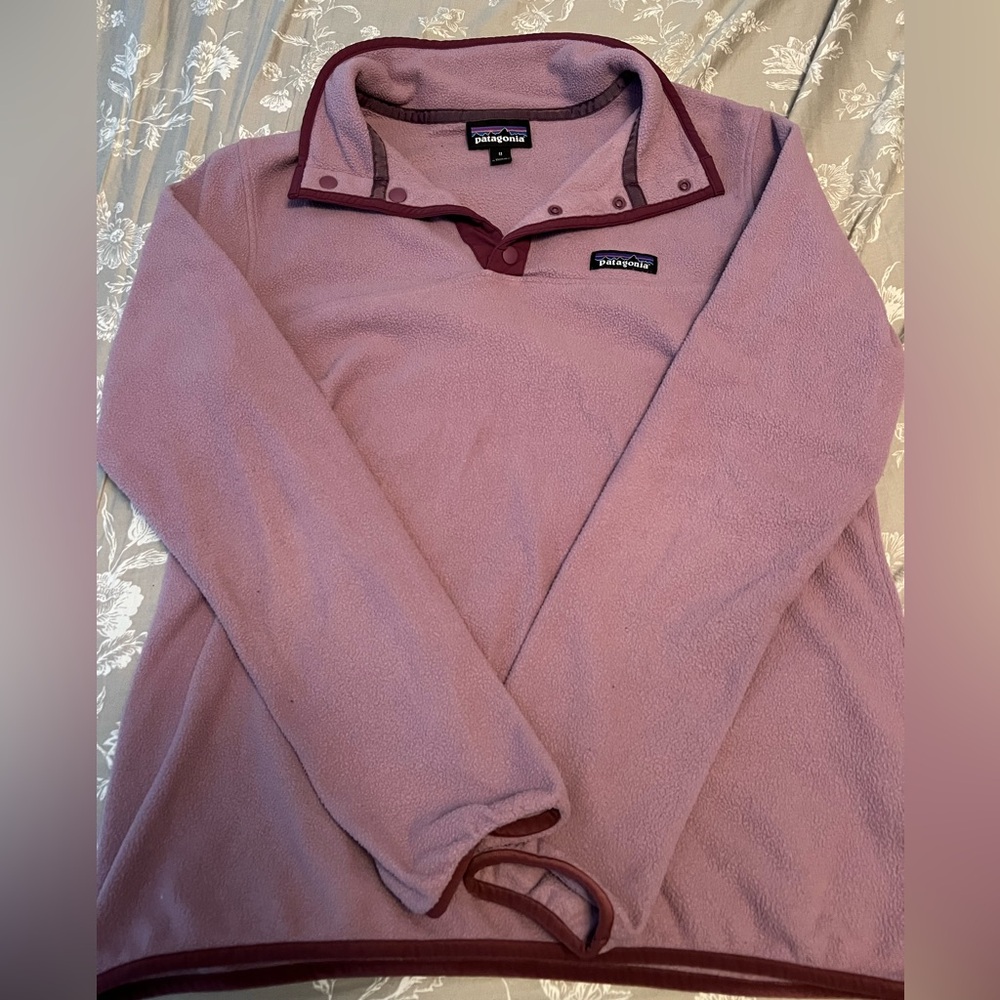 Patagonia Lavender Fleece Button-up Sweater